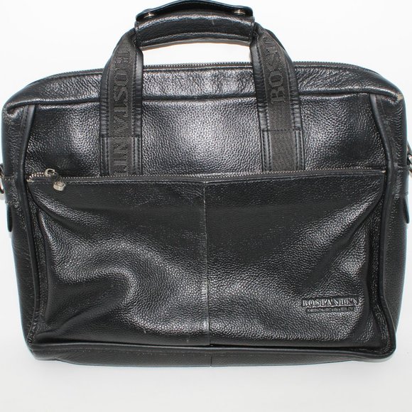 Bostanten Other - Bostanten Black Leather Messenger Shoulder Bag